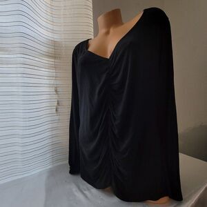 1491 AVA &  VIV BLACK Blouse Long Sleve Size 1X NWT